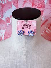 Doodle Daisy & Pearl Stud Earrings in Blue *Final Sale*