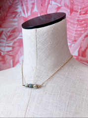 Wire Wrapped Semi Precious Stone Necklace in Amazonite *Final Sale*