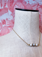 Wire Wrapped Semi Precious Stone Necklace in Howlite *Final Sale*