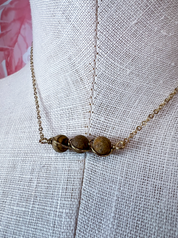 Wire Wrapped Semi Precious Stone Necklace in Picture Jasper *Final Sale*