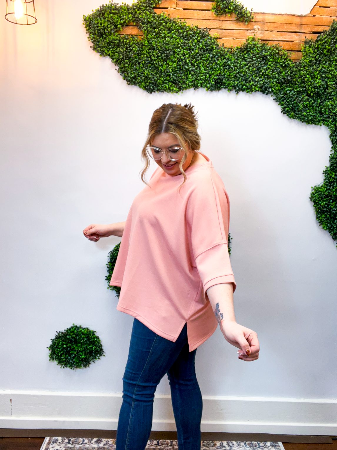 The Effortless Edit Side-Slit Top in Tan Rose *40% OFF* ALL SALES ARE FINAL*