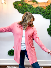 Fresh Start Coral Cardigan