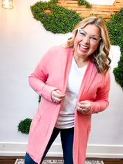 Fresh Start Coral Cardigan