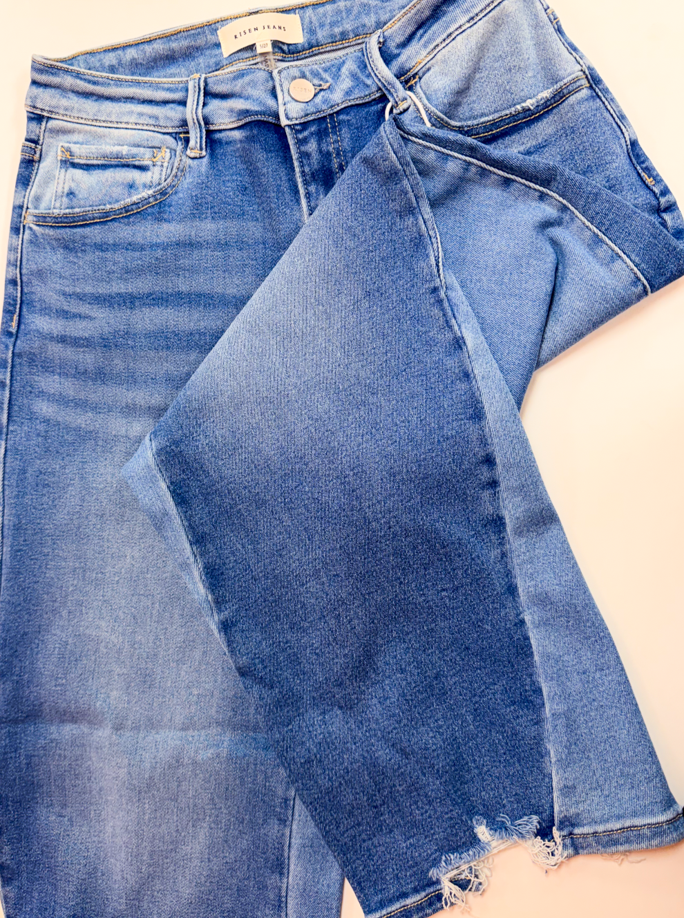 Risen | Slouchy Cropped Barrel Jeans With Contrast Wash