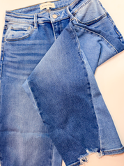 Risen | Slouchy Cropped Barrel Jeans With Contrast Wash