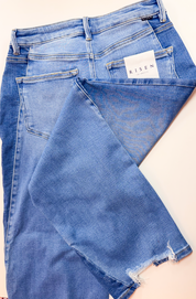 Risen | Slouchy Cropped Barrel Jeans With Contrast Wash