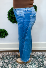 Risen | Slouchy Cropped Barrel Jeans With Contrast Wash