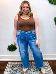 Risen | Slouchy Cropped Barrel Jeans With Contrast Wash