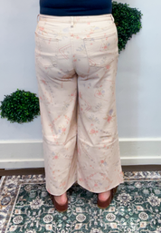 Easel | Petal Patch Wide Leg Pants