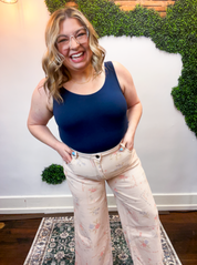 Easel | Petal Patch Wide Leg Pants