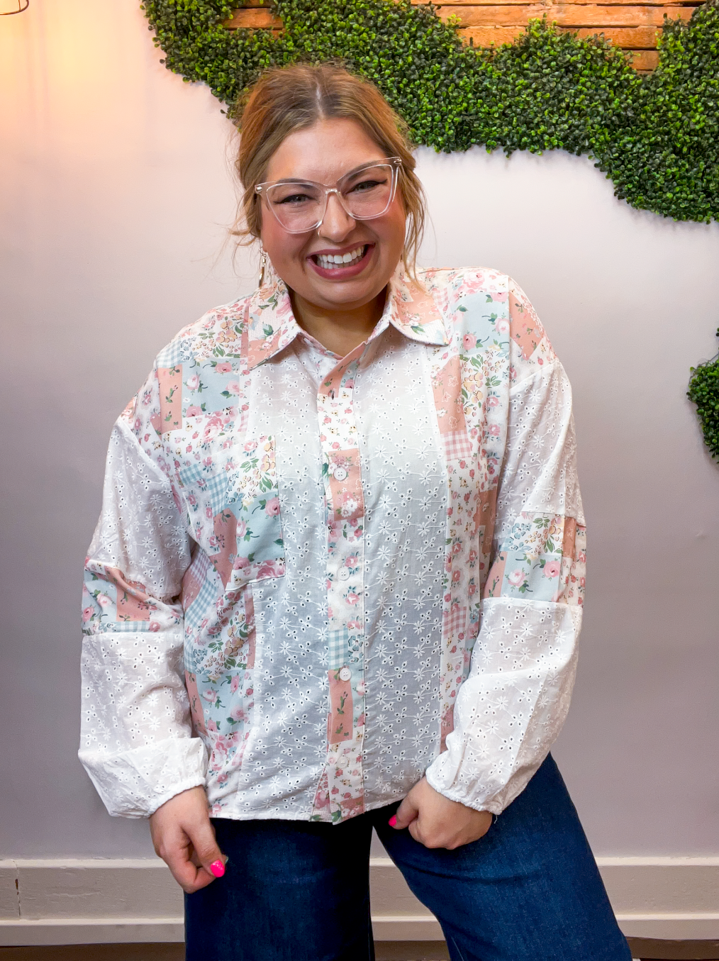 Grandma's Garden Button-Up Top