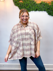 Easel | Faded Fields Plaid Top