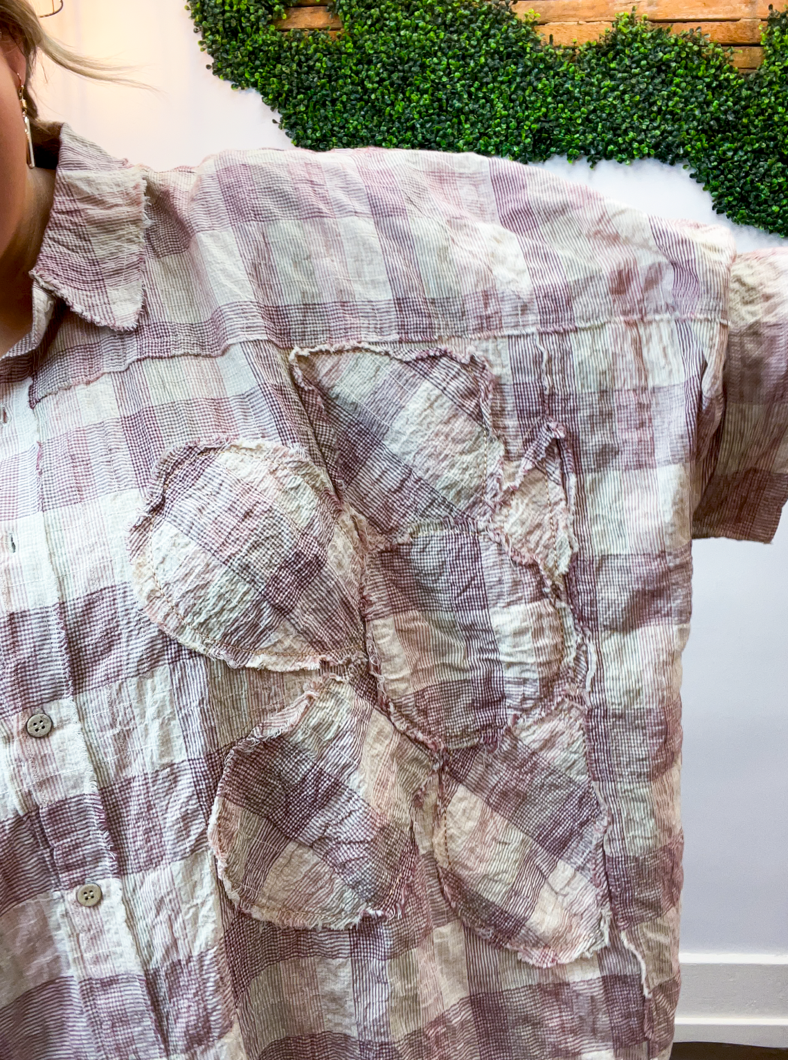 Easel | Faded Fields Plaid Top