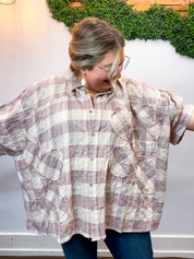 Easel | Faded Fields Plaid Top