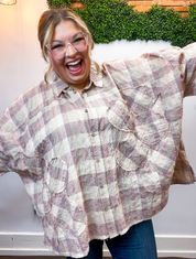 Easel | Faded Fields Plaid Top