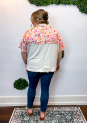 Ric Rac Rendezvous Top in Oatmeal & Peach
