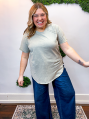 Sunkissed Crinkle Off Duty Top in Sleet