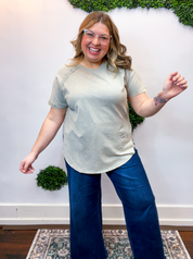 Sunkissed Crinkle Off Duty Top in Sleet