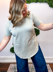 Sunkissed Crinkle Off Duty Top in Sleet