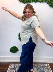 Sunkissed Crinkle Off Duty Top in Sleet