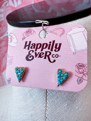 Teal My Heart Studs *Final Sale*