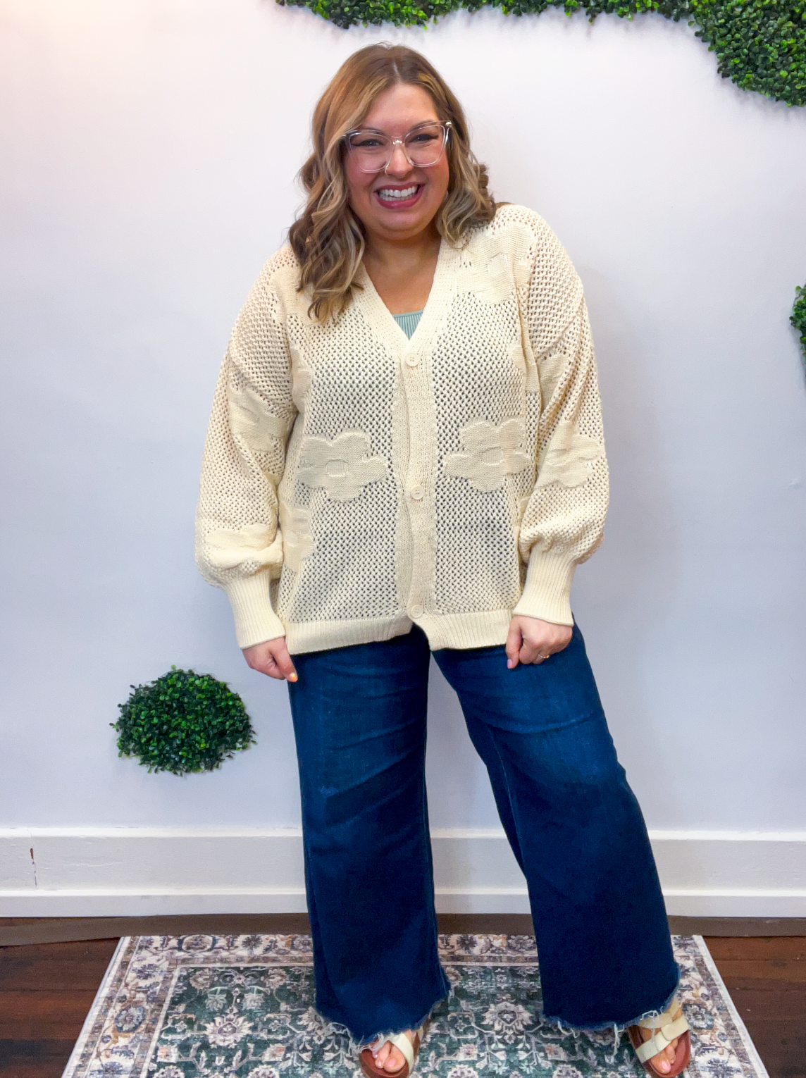 Daisy Dream Cardigan in Oatmeal