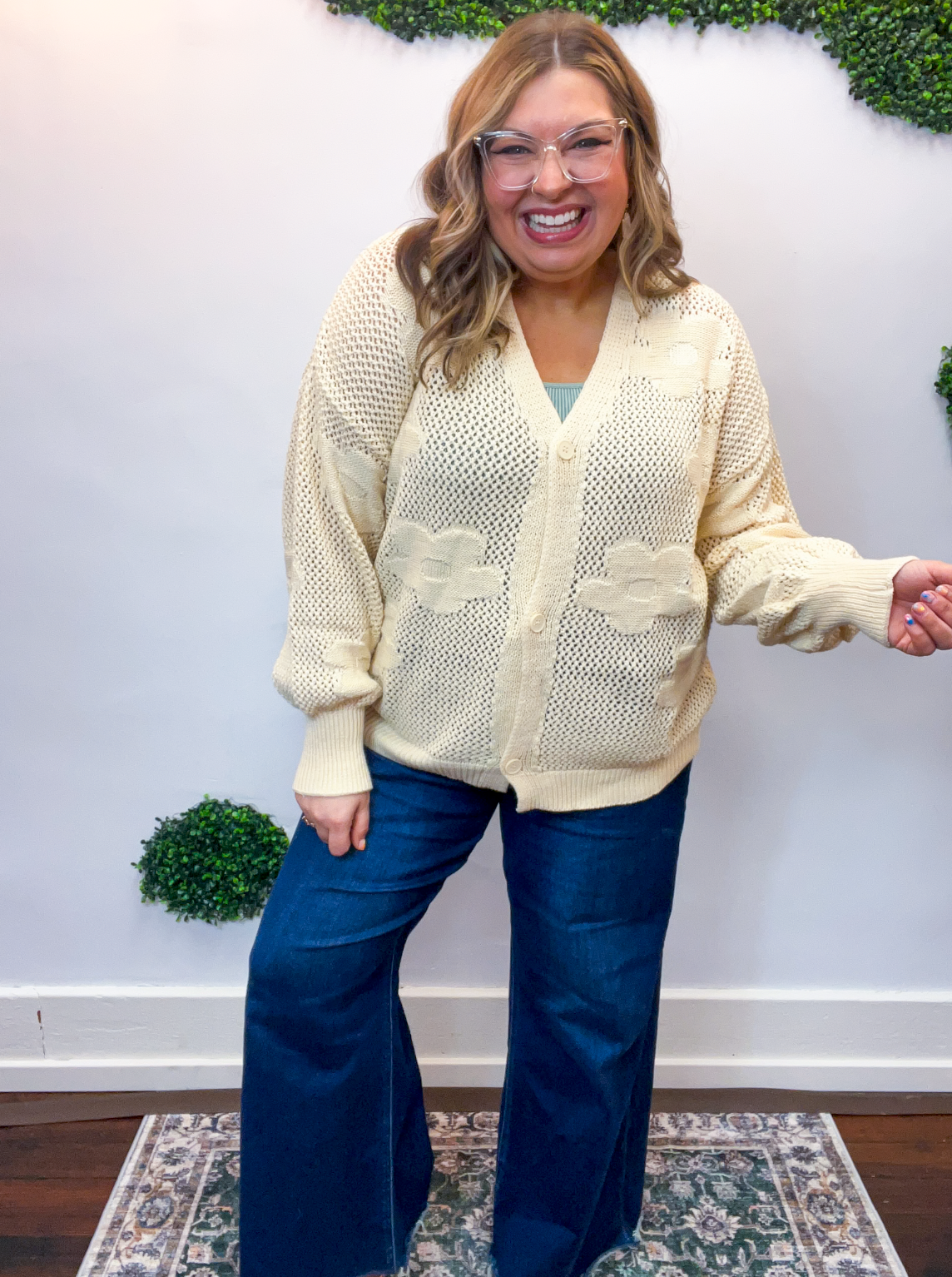 Daisy Dream Cardigan in Oatmeal