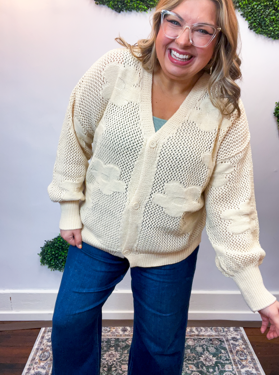 Daisy Dream Cardigan in Oatmeal