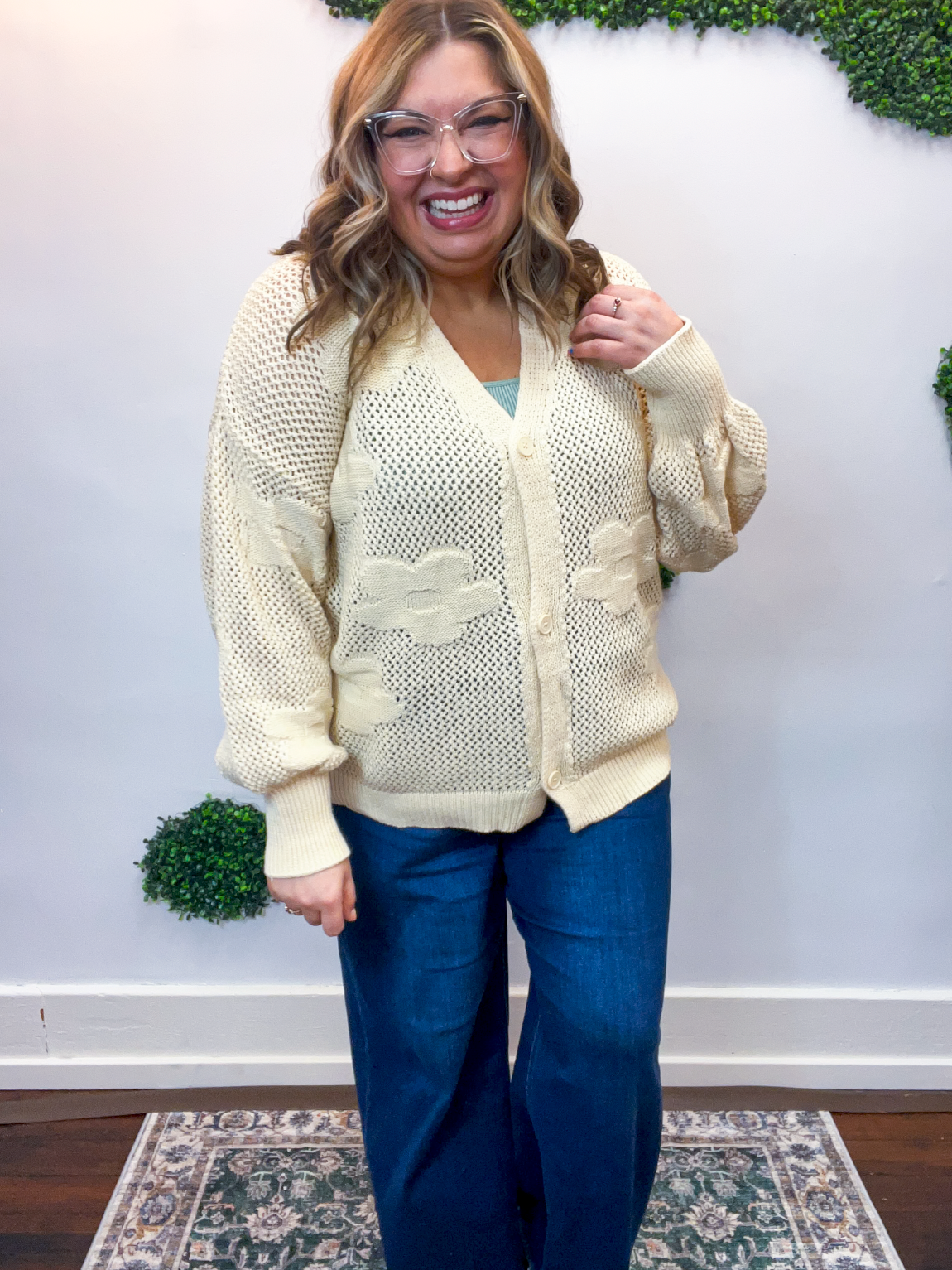 Daisy Dream Cardigan in Oatmeal