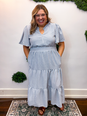 Something Blue Stripe Midi Dress