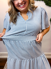 Something Blue Stripe Midi Dress