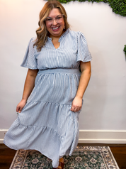 Something Blue Stripe Midi Dress