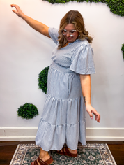 Something Blue Stripe Midi Dress