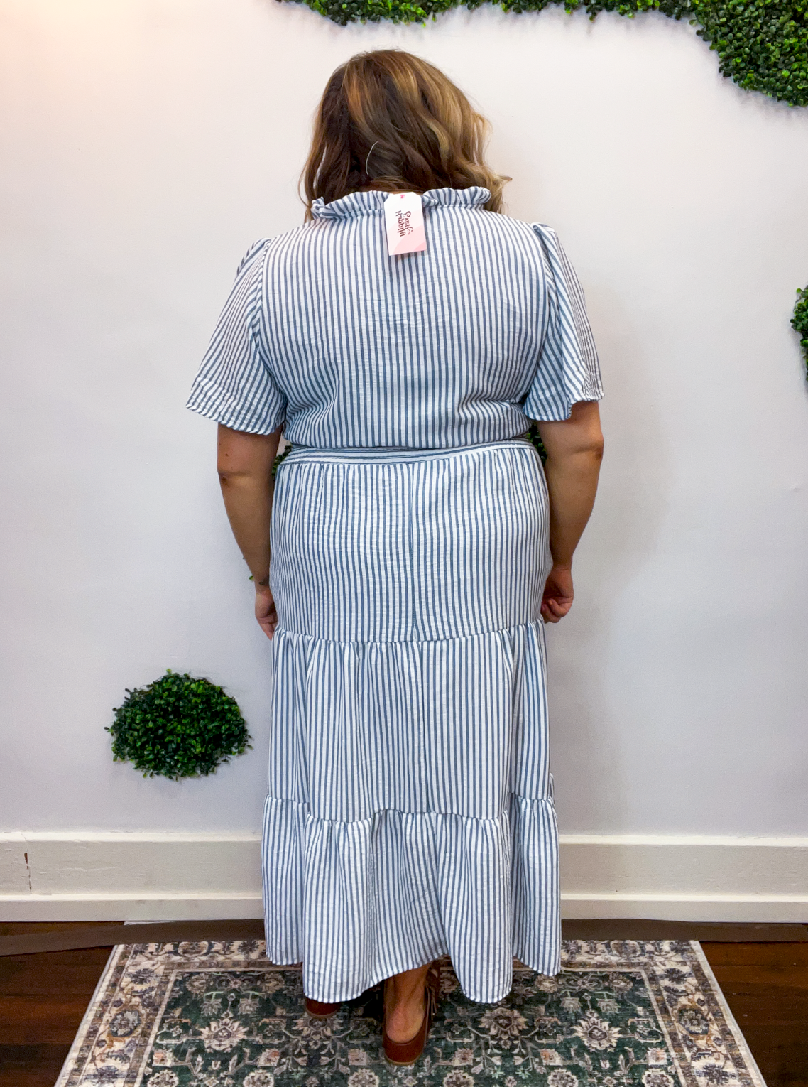 Something Blue Stripe Midi Dress