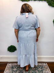 Something Blue Stripe Midi Dress