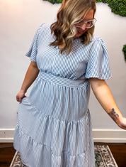 Something Blue Stripe Midi Dress