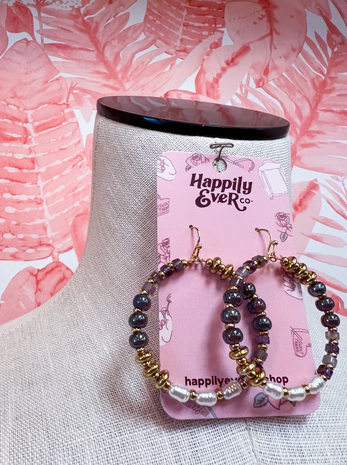 Gemstone Garden Hoops in Purple *Final Sale*