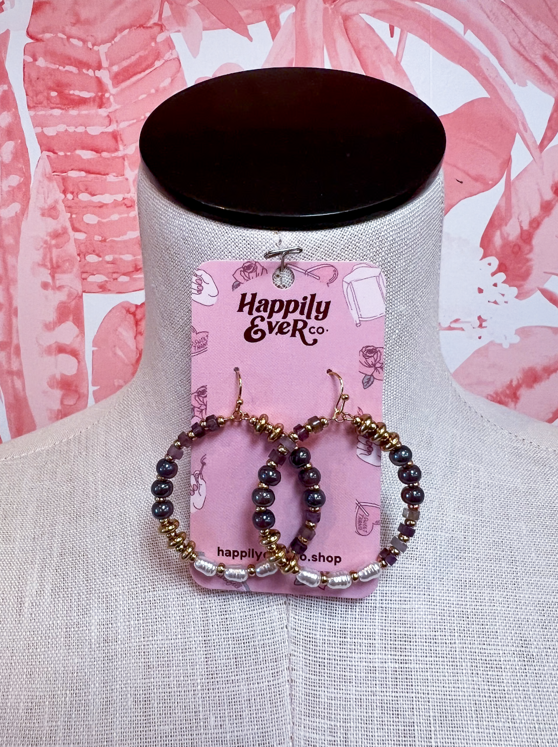 Gemstone Garden Hoops in Purple *Final Sale*