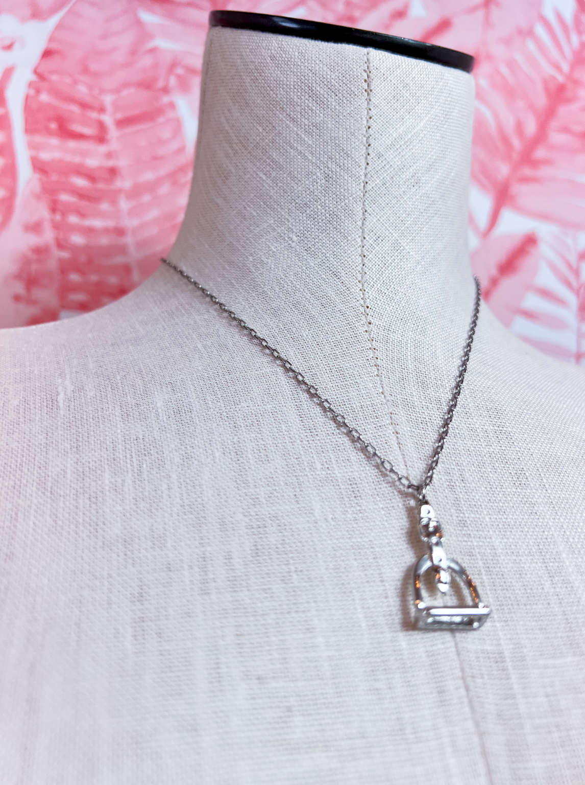 Stirrup Style Necklace in Silver *Final Sale*