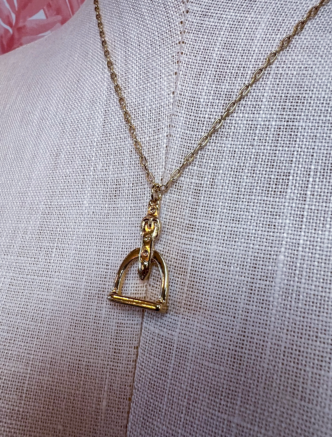 Stirrup Style Necklace in Gold *Final Sale*