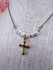 Pearls of Faith Cross Necklace *Final Sale*