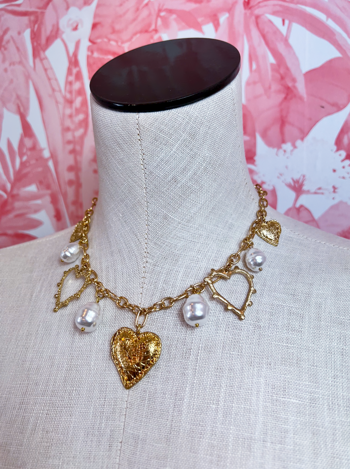 Heart of Gold Pearl Charm Necklace *Final Sale*