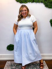 Blue Skies Ahead Midi Skirt