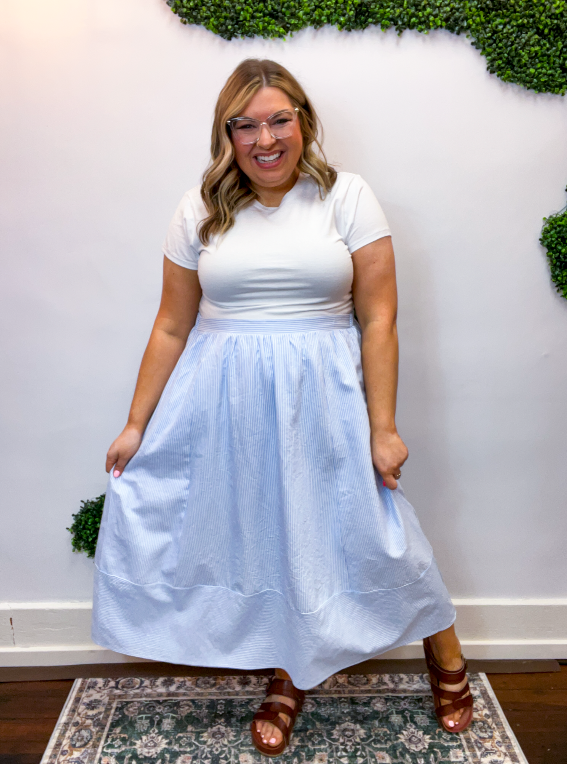 Blue Skies Ahead Midi Skirt