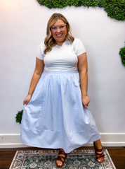 Blue Skies Ahead Midi Skirt
