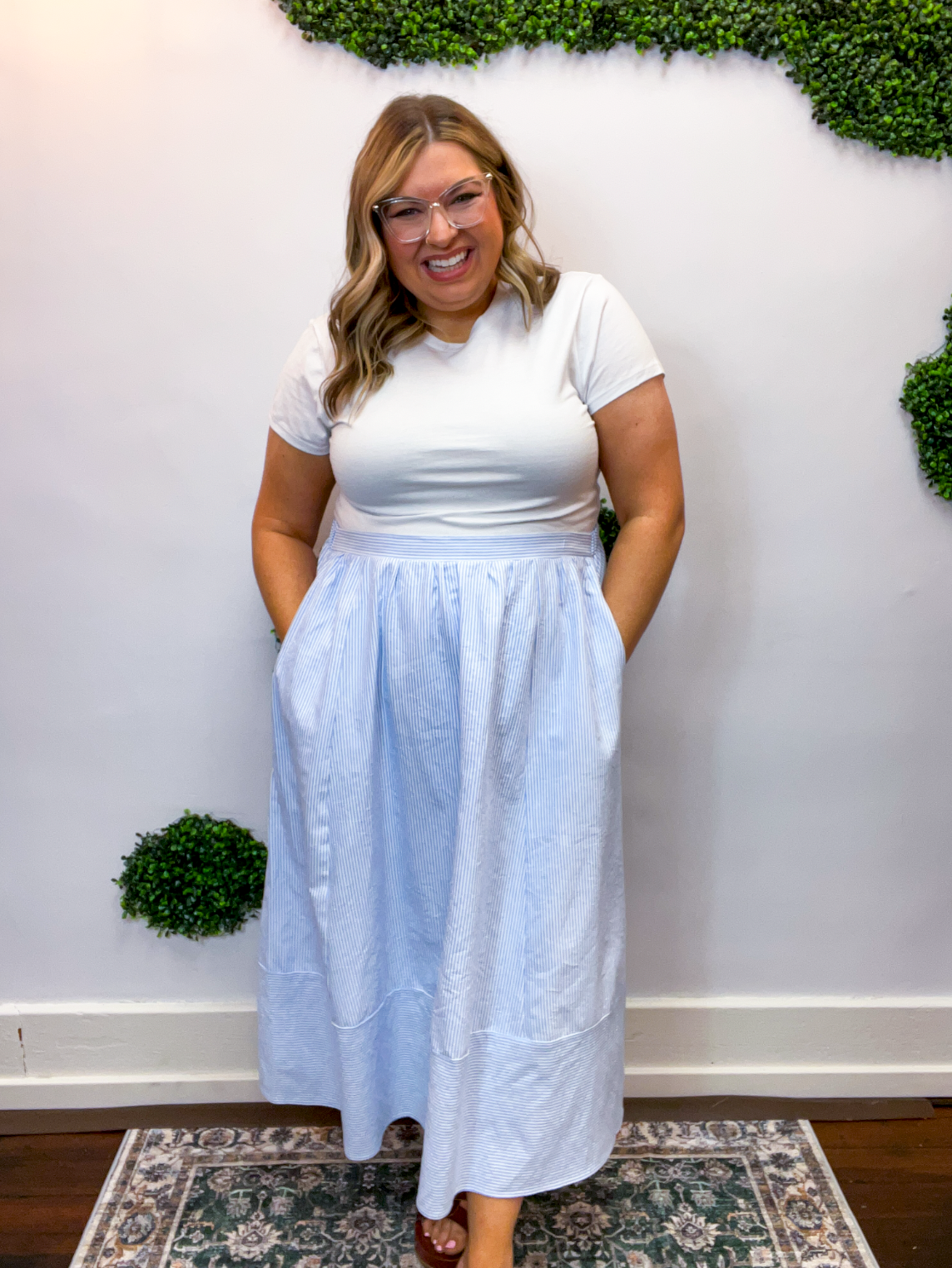 Blue Skies Ahead Midi Skirt