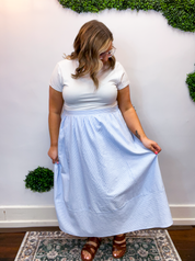 Blue Skies Ahead Midi Skirt