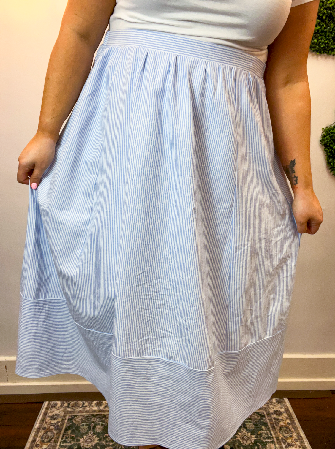 Blue Skies Ahead Midi Skirt