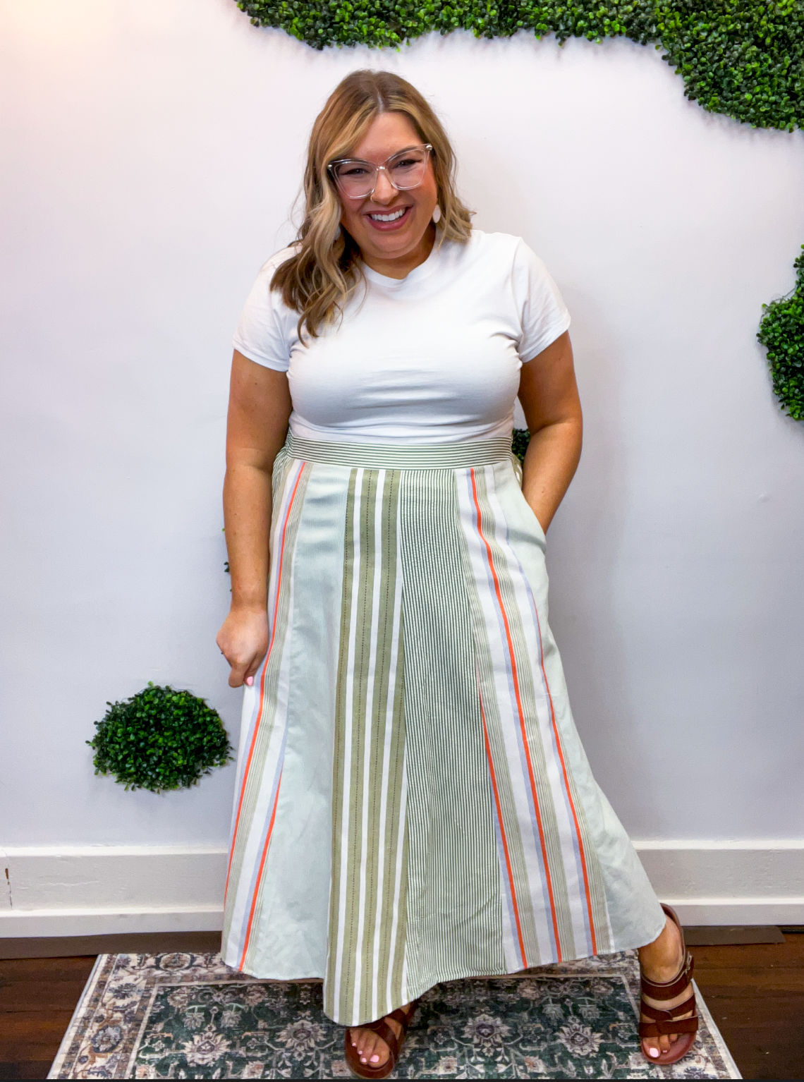 Sunny Row Stripe Skirt