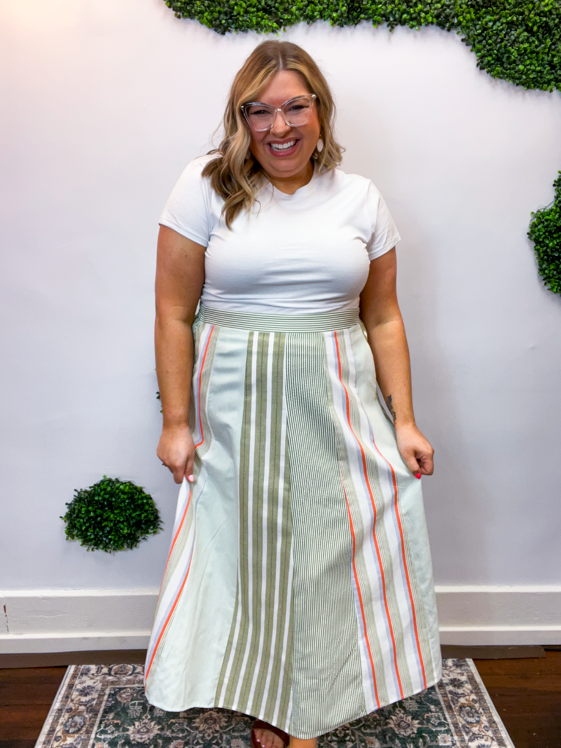 Sunny Row Stripe Skirt
